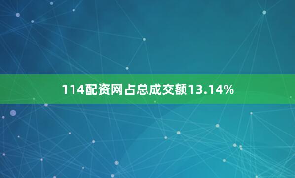 114配资网占总成交额13.14%