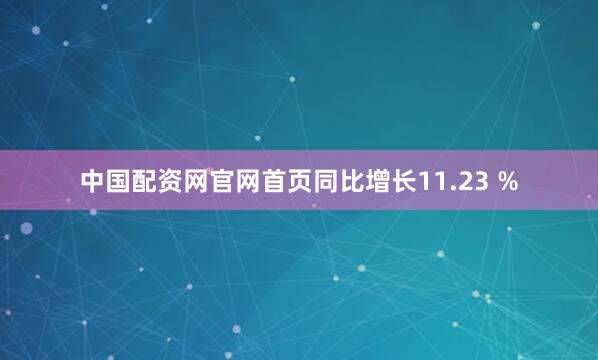 中国配资网官网首页同比增长11.23 %